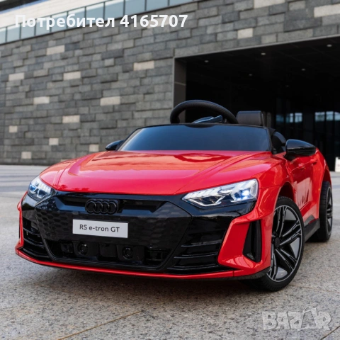 Акумулаторен джип Audi RS E-Tron GT 4X4 Licensed с меки гуми и кожена седалка 12V, снимка 3 - Електрически играчки - 55146315