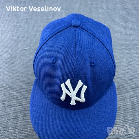 Vintage New Era New York Yankees Fitted Cap 7 1/4 Шапка С Козирка MLB Синя, снимка 3 - Шапки - 54294592