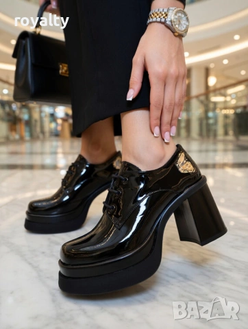 Обувки на ток - черен лак, снимка 4 - Дамски обувки на ток - 54029352