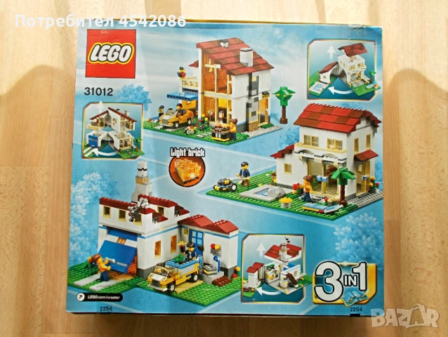 LEGO Creator, 3 in 1. Строител за 3 вида еднофамилни къщи. 756 елемента. Мн. добър, снимка 2 - Конструктори - 54442669