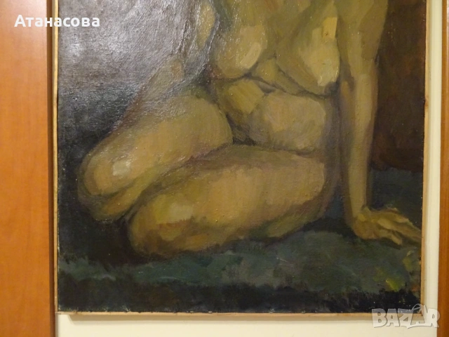 Авторска картина модел "Голо тяло" масло 70-те г, снимка 5 - Картини - 54152562
