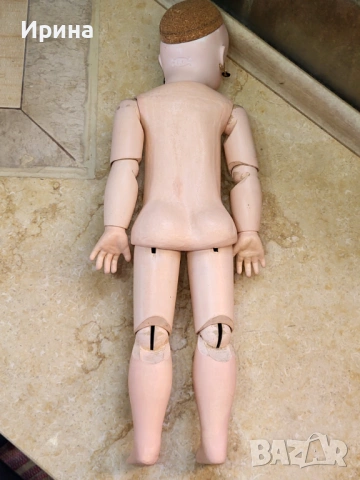 Рядка голяма антична френска кукла François Gaultier Bébé 25.25" (64 см) Размер 9, снимка 15 - Антикварни и старинни предмети - 54281151