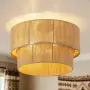Бохо лампа - полилей за таван с естествено рафия въже и 3 гнезда E27 за LED крушки, бохо стил, снимка 1