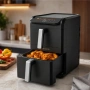 NexOne TwinFryer 11L – Двукамерен фритюрник с горещ въздух 2800W, две независими кошници, снимка 13
