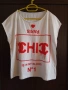 бяла къса тениска с надпис CHIC, снимка 1