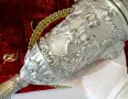 Италианска калаена ваза,кана,свещник,бокал,шедьовър. , снимка 14