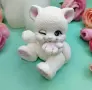 3D коте въздушна целувка силиконов молд форма свещи гипс сапун смола фондан декорация торта , снимка 1