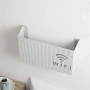 4665 Стойка за Wi-Fi рутер за стена – Самозалепващ се бял органайзер (24 см), снимка 3