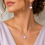 Комплект бижута Square Light Amethyst с лилави кристали – колие и обеци, снимка 2