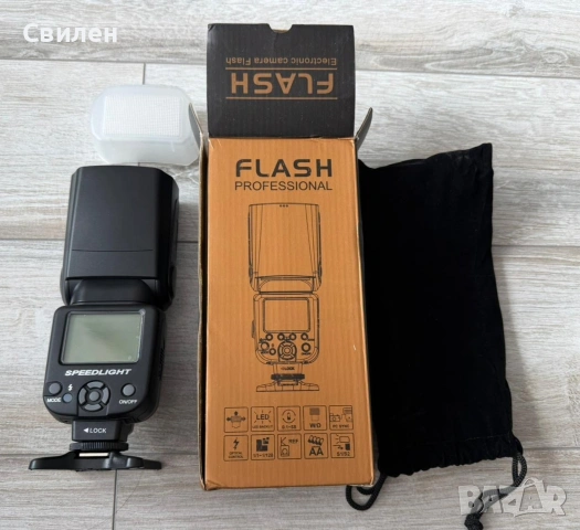 Светкавица Triopo Speedlight TR-960 II за Canon, ​Nikon, Pentax ​Olympus ​Panasonic, ​Fujifilm, снимка 3 - Светкавици, студийно осветление - 54718632
