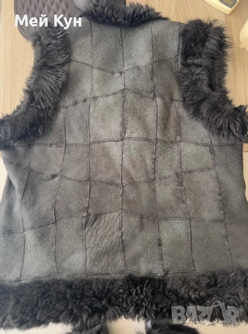 Черен елек от естествена кожа, снимка 2 - Елеци - 54245897