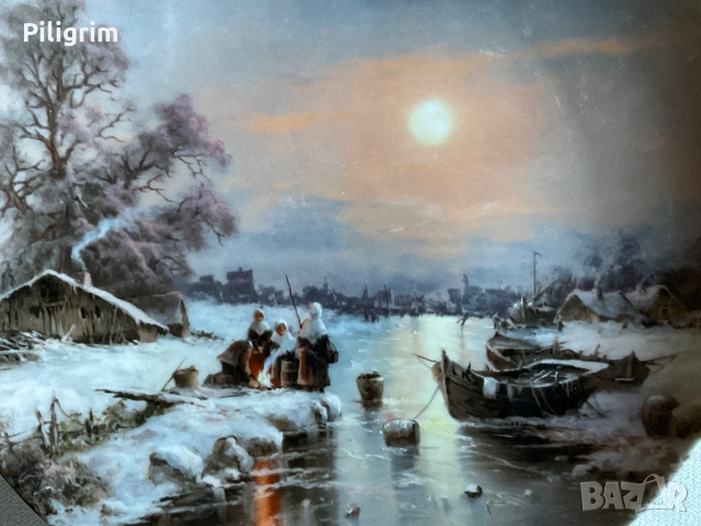 Колекционерска чиния романтични зимни вечери,”Fustenberg”, Германия., снимка 3 - Колекции - 55097499