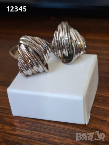 Стари, масивни сребърни обеци, снимка 3 - Обеци - 54112134