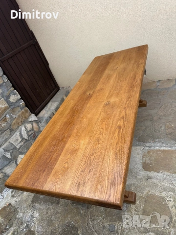 Масивна дъбова маса – 230 см, плот 6 см