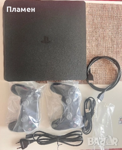 Playstation 4 Slim 1TB + 2 x безжични джойстика и 6 игри, PS 4 slim 1tb, 2 x DualShock controllers, снимка 2 - PlayStation конзоли - 54809849