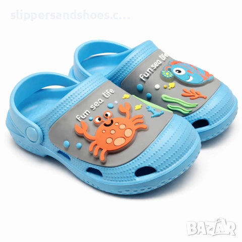 Детски светещи чехли морски мотиви – рак и рибка 25/30, снимка 3 - Детски джапанки - 54207037