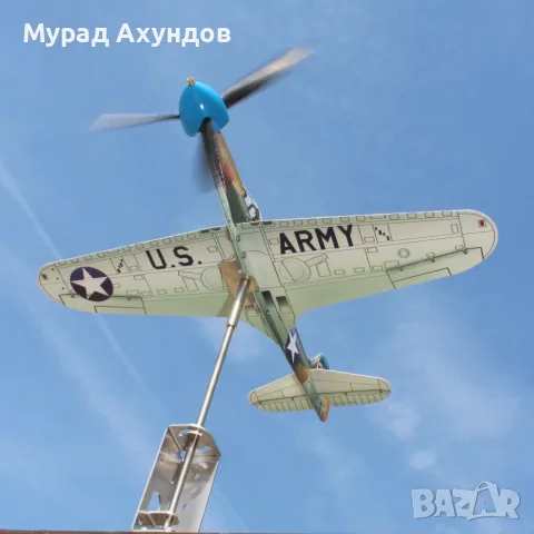 Сглобяем Инокс Ветропоказател Изтребител Bell P39 Airacobra USA Основен К, снимка 3 - Градински мебели, декорация  - 48763270