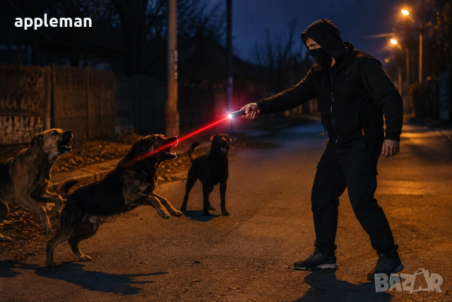 Мощен Кучегон Електрошок с Лазер и LED Фенер фенерче шок, снимка 3 - За кучета - 55174365