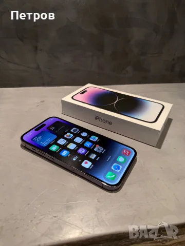 ПЕРФЕКТЕН Iphone 14 Pro 256 GB Deep Purple, 100% батерия, снимка 7 - Apple iPhone - 55449517