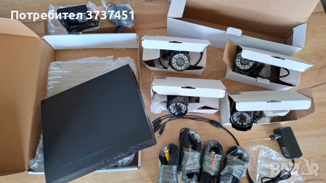 DVR за видеонаблюдение + 4 камери, снимка 6 - Комплекти за видеонаблюдение - 54964921