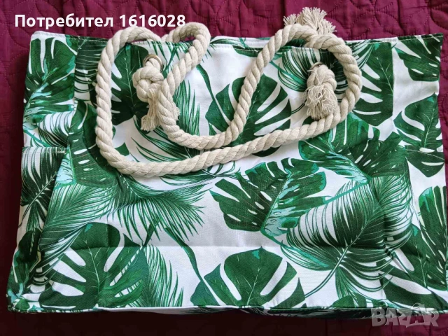 Голяма плажна чанта на листа., снимка 4 - Чанти - 51320362