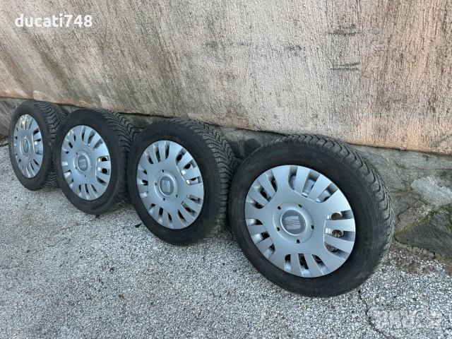 4бр. джанти с тасове и гуми 16" 5х112 - Seat Alhambra, VW Sharan, снимка 2 - Гуми и джанти - 54693226