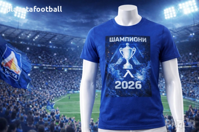 Тениски Левски Шампион 2026 – за истинските сини фенове!, снимка 3 - Фен артикули - 54306765