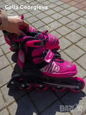 Детски ролери за момиче 33-37 номер + каска + предпазители, снимка 4 - Детски маратонки - 54327922