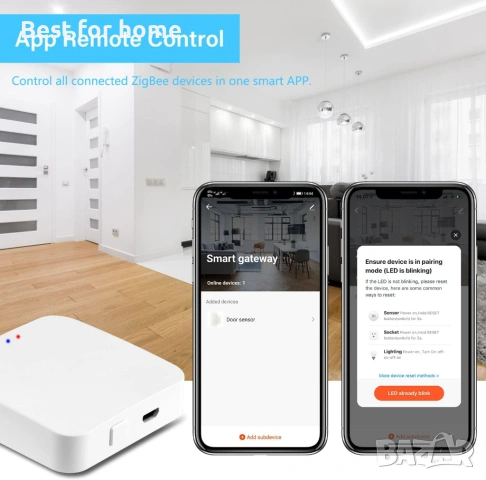 ZigBee 3.0 Hub WiFi & Bluetooth двоен режим шлюз, само за Tuya продукт Smart Home Bridge безжично, снимка 6 - Рутери - 54379604