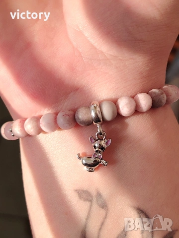 🐶 Гривна „Малко сърце с лапички“, снимка 2 - Гривни - 54282357