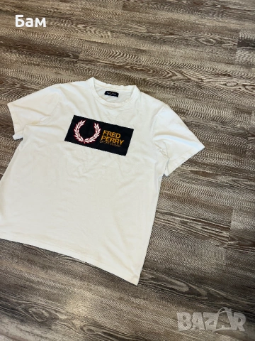 Оригинална мъжка тениска Fred Perry размер ХЛ, снимка 2 - Тениски - 54640885