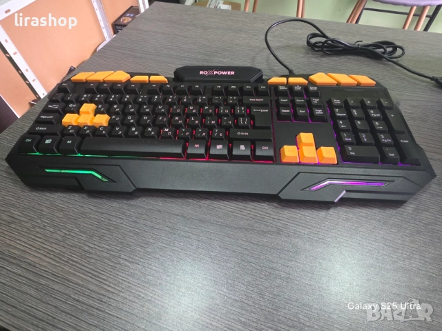 Нова! Геймърска клавиатура с Кирилица ROXPOWER G-8100, GAMING LED, Черна, снимка 2 - Клавиатури и мишки - 50163399