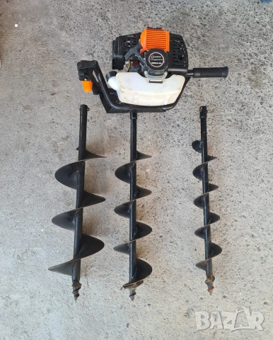 Моторен свредел немски за земя Бензинов + 3 броя свредла