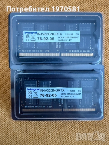 Integral 64GB (2x 32GB) DDR4 RAM 3200MHz SODIMM Laptop Notebook MacBook Memory Module Kit