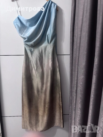 Zara Нова сатенена рокля XS, снимка 6 - Рокли - 54827136