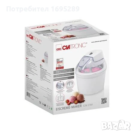 МАШИНА ЗА СЛАДОЛЕД Clatronic ICM 3764, снимка 4 - Машини за сладолед - 55011427