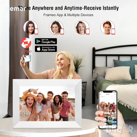 10,1-инчова WiFi цифрова фоторамка, 1280x800 IPS сензорен екран HD, 32GB, снимка 5 - Друга електроника - 55620828