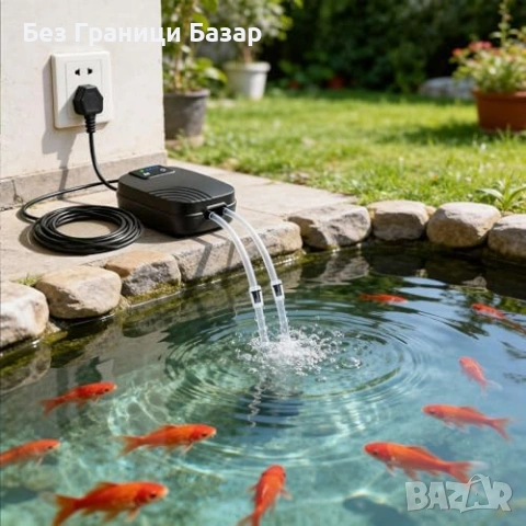 Нов Аератор за езеро и аквариум 40dB с батерия и въздушни камъни Кислородна помпа, снимка 8 - Други - 54197672