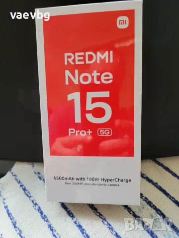 Продавам чисто нов Xiaomi Redmi Note 15 Pro+ 5G 512GB 12GB RAM Dual