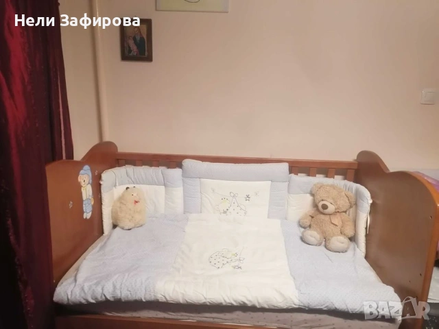 Детско легло 3 в 1, трансформиращо се с 3 нива на матрака, снимка 8 - Бебешки легла и матраци - 54402126