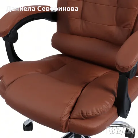 Ергономичен офис стол с лумбална опора от еко кожа – комфорт за дълги часове без болки, снимка 9 - Столове за офис - 55314291