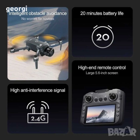 Дрон Lenovo/Xiaomi PRO988 UNV drone brushless, безчетков, снимка 6 - Дронове и аксесоари - 55255153