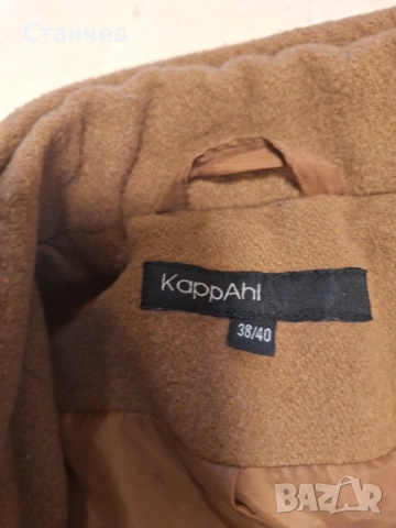 Дамско вълнено палто KappAhl, камилско/бежово, размер M (38/40), снимка 2 - Палта, манта - 54904866
