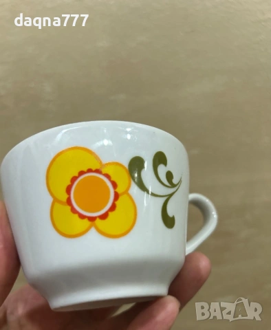 Сет от 2 чаши с чинийки от 70-те години ГДР, снимка 16 - Чаши - 54261641