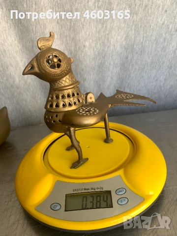  месингова тамянница във формата на птица