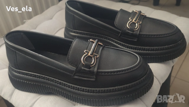 нови лоуфъри в черно с модерен акцент, снимка 7 - Дамски ежедневни обувки - 54014252