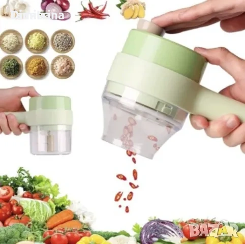 Електрически чопър за зеленчуци, плодове, подправки и месо, снимка 2 - Прибори за хранене, готвене и сервиране - 53978634