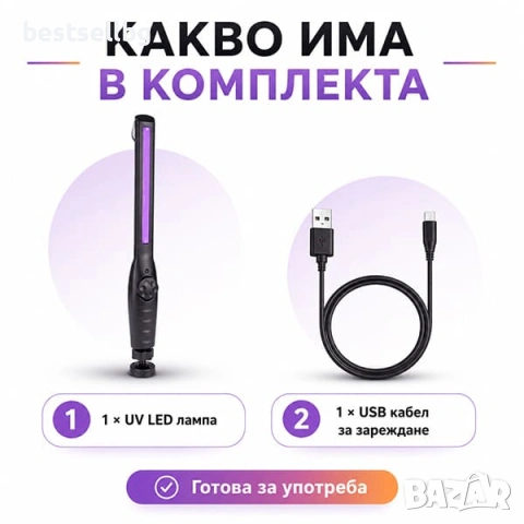UV LED лампа за дезинфекция и стерилизация UV-C 10W преносима бактерициден ув фенер за дома и офиса, снимка 7 - Лед осветление - 53187900