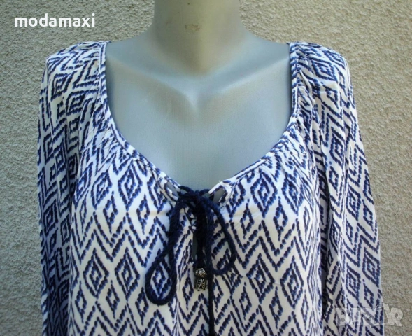 4XL Нова туника Avella  в синьо и бяло , снимка 3 - Туники - 55054295