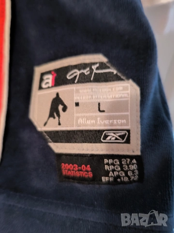 винтидж фланелка reebok на амер играч. allen Iverson баскетбол размер L, снимка 4 - Баскетбол - 47082343